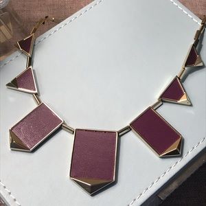 House of Harlow leather & gold statement necklace